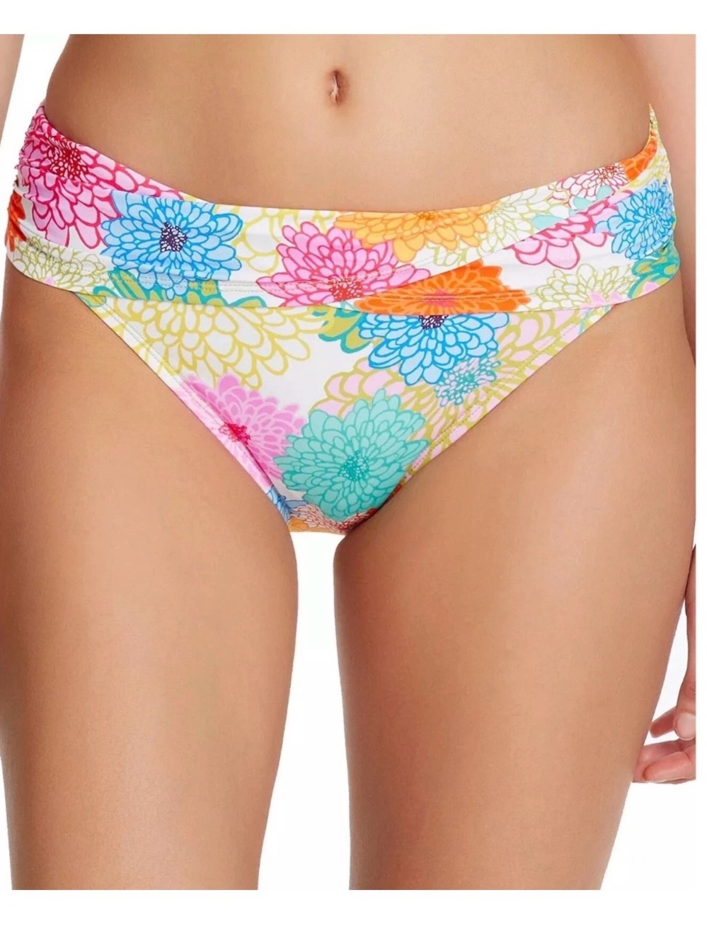 Bleu Rod Beattie Fresh Picks Floral Sarong Hipster Bikini Bottom Size 6